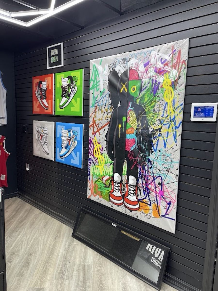 Shoe art wall inside KICK6IX